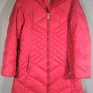 Eddie Bauer Women's Red Quilted Down Parka